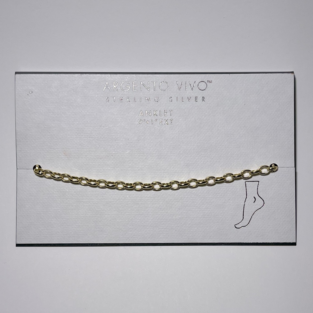 Argento Vivo 9”+1” Ext Chainlink Anklet